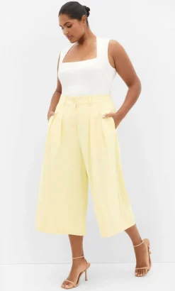 Abbie Crop Pant - lemon drop