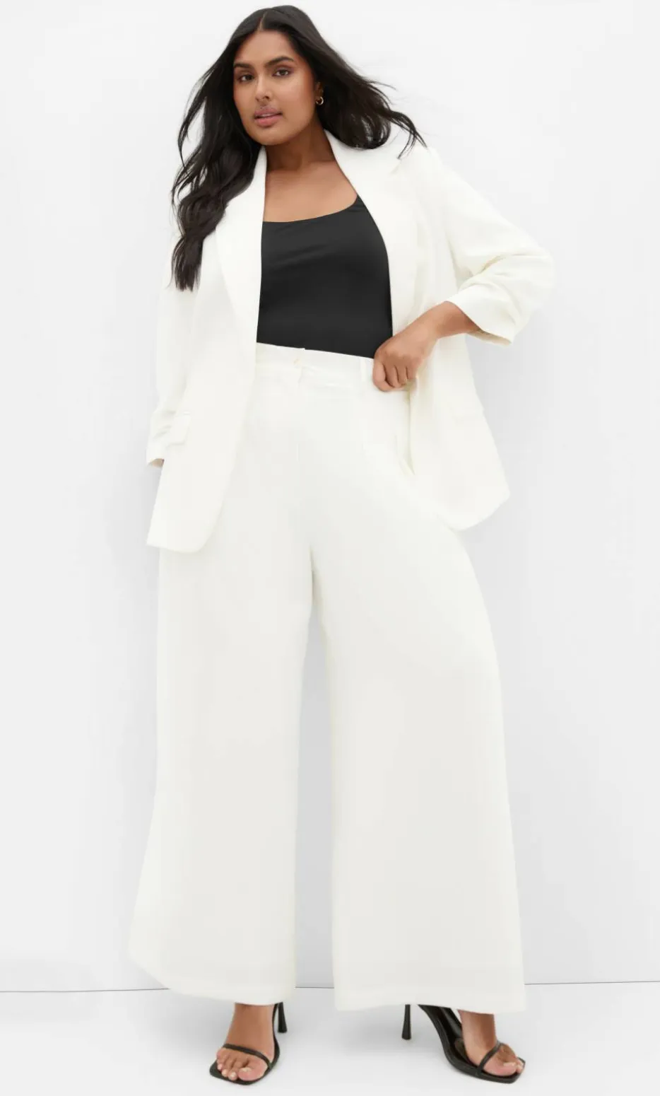 Abbie Fully Lined Wide Leg Pant - ivory