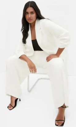 Abbie Fully Lined Wide Leg Pant - ivory