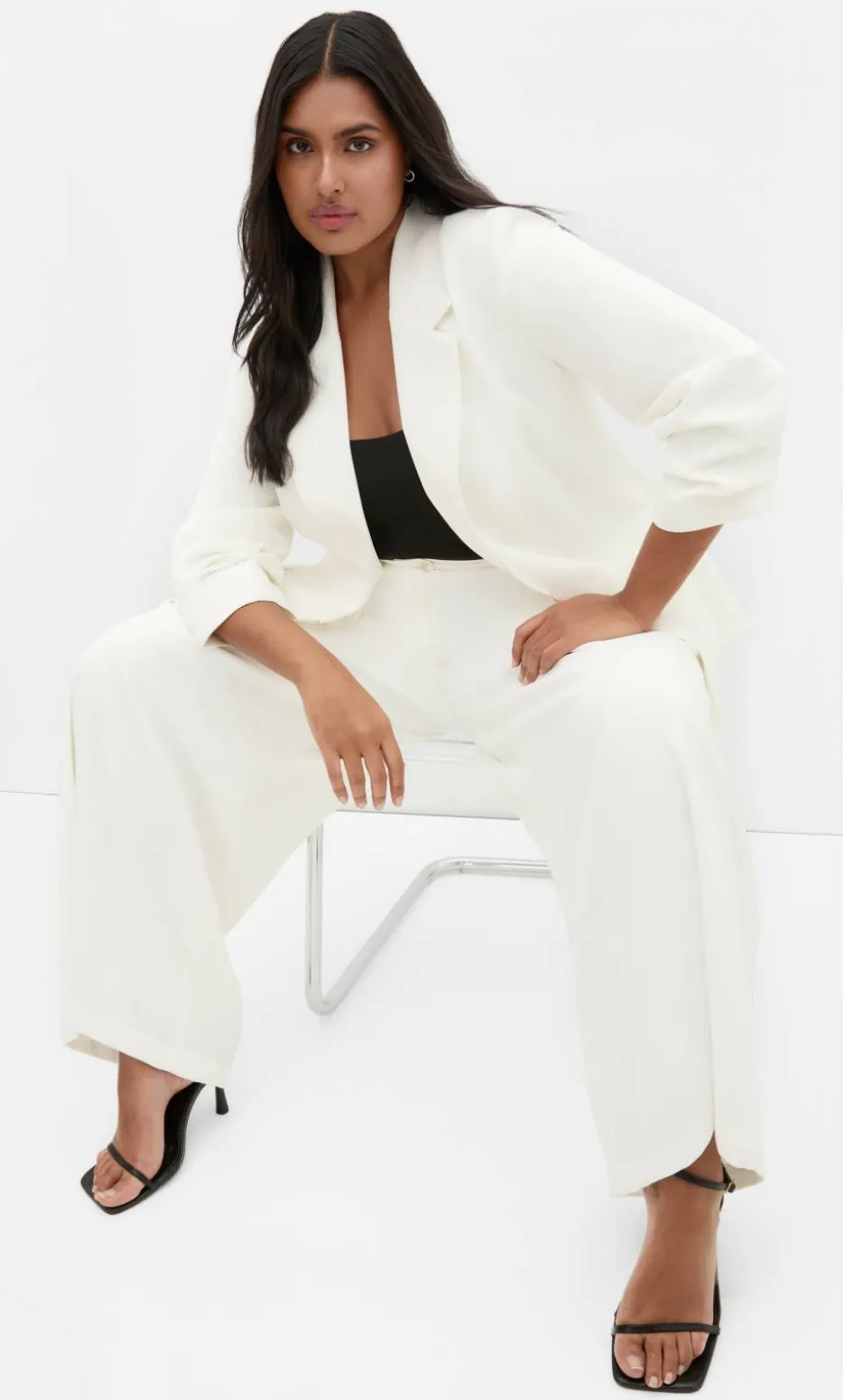 Abbie Fully Lined Wide Leg Pant - ivory
