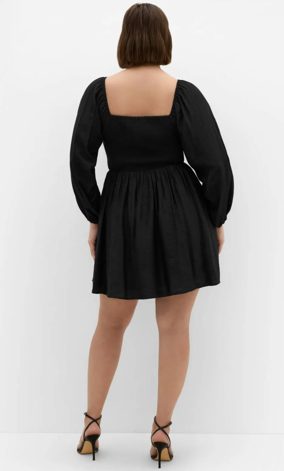 Abbie Long Sleeve Mini Dress - black