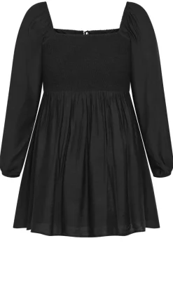 Abbie Long Sleeve Mini Dress - black