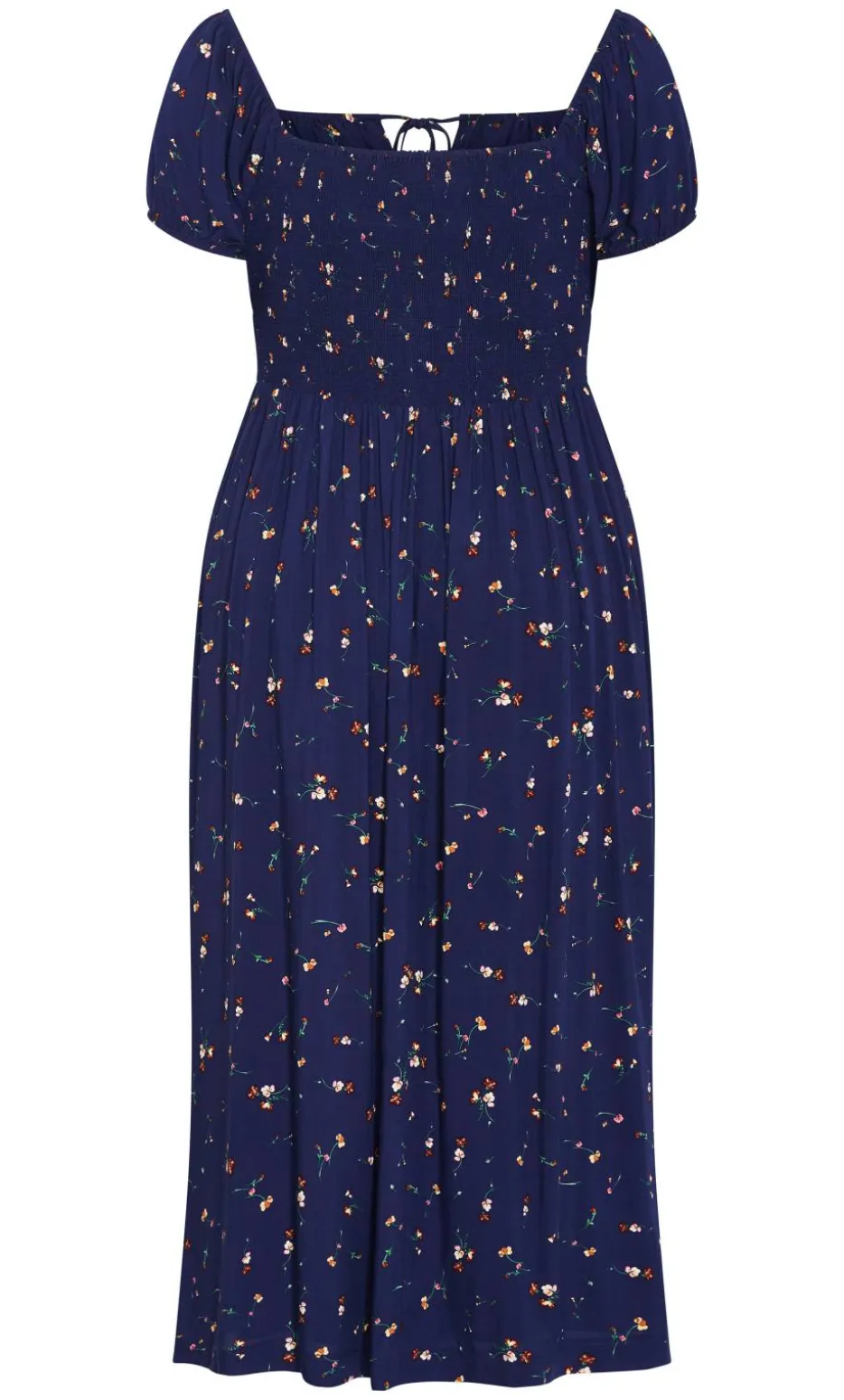 Abbie Short Sleeve Ditsy Print Maxi Dress - navy