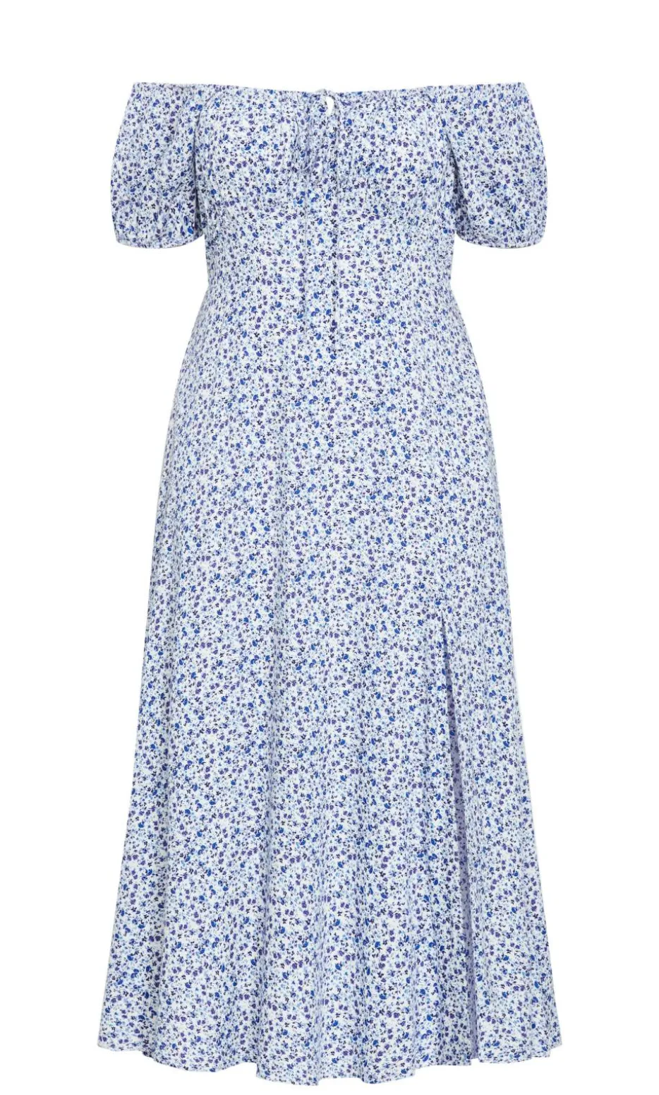 Abbie Short Sleeve Floral Print Maxi Dress - blue