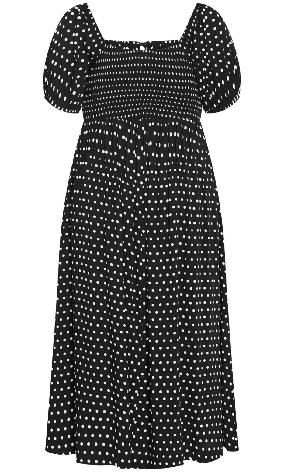Abbie Short Sleeve Spot Print Maxi Dress - black