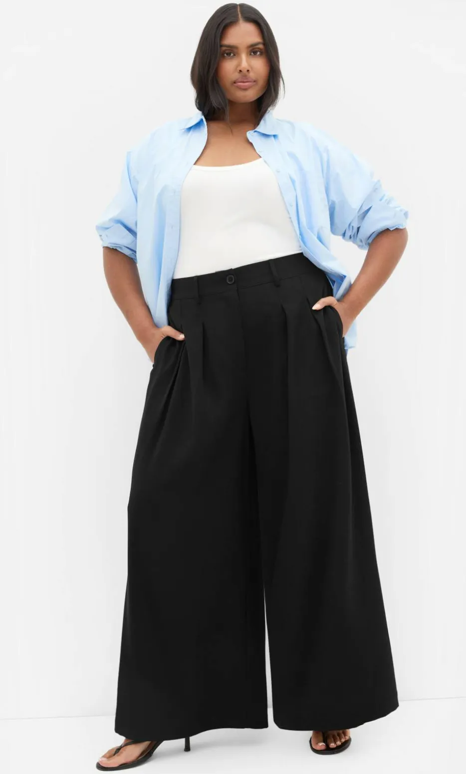 Abbie Wide Leg Pant - black