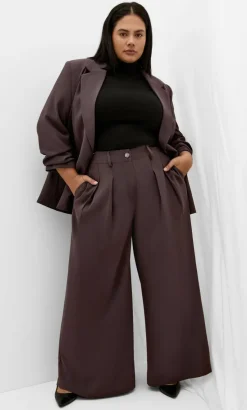 Abbie Wide Leg Pant - chocolate