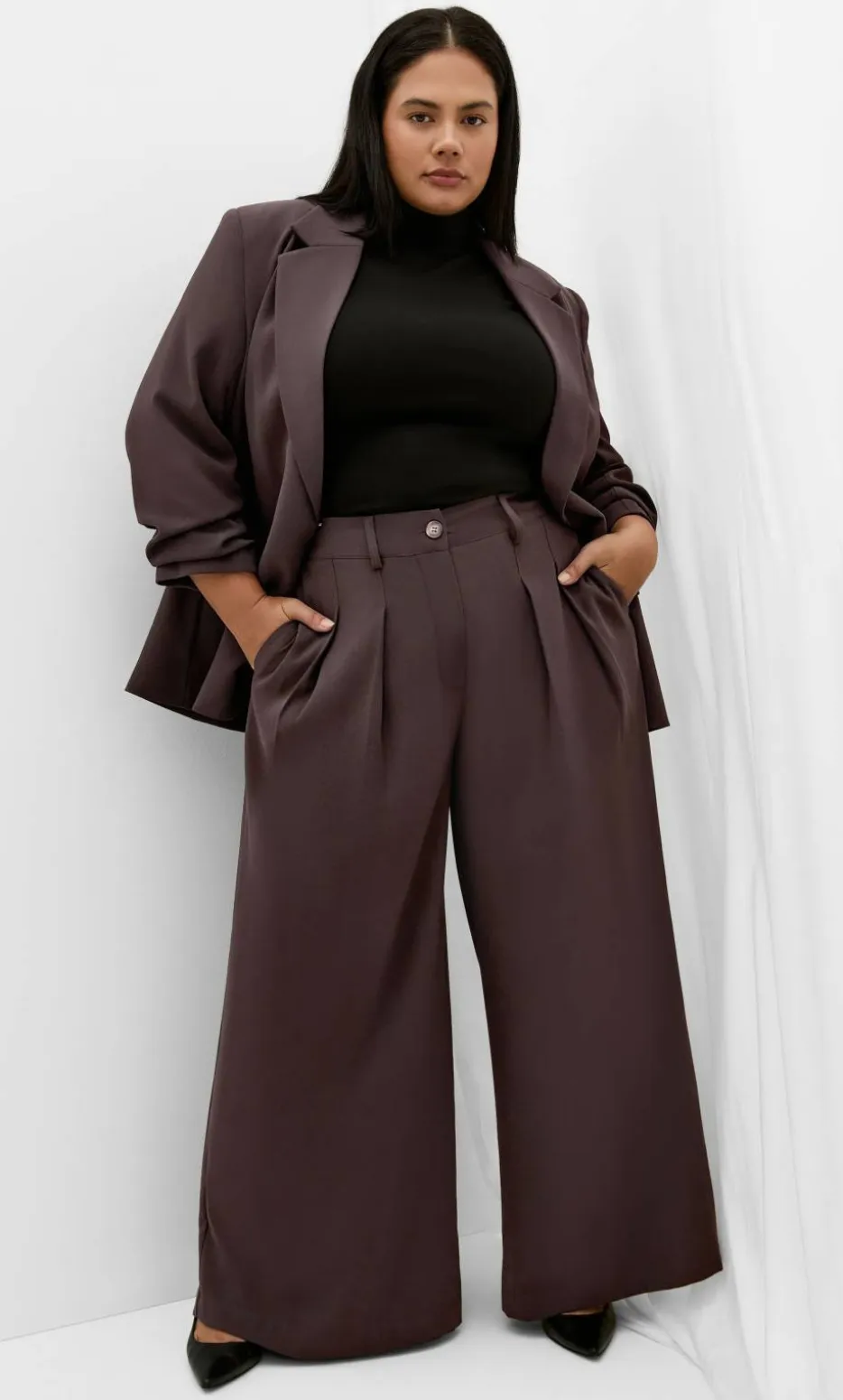 Abbie Wide Leg Pant - chocolate