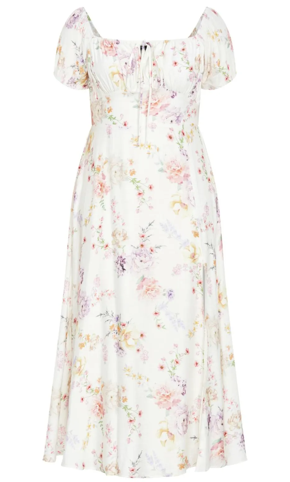 Abbigail Floral Print Maxi Dress - ivory