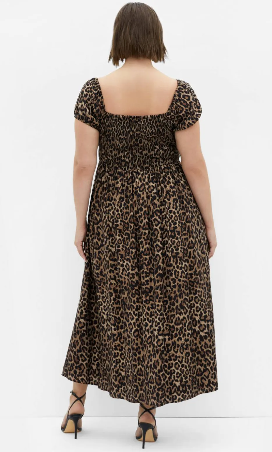 Abbigail Leopard Print Maxi Dress - chocolate