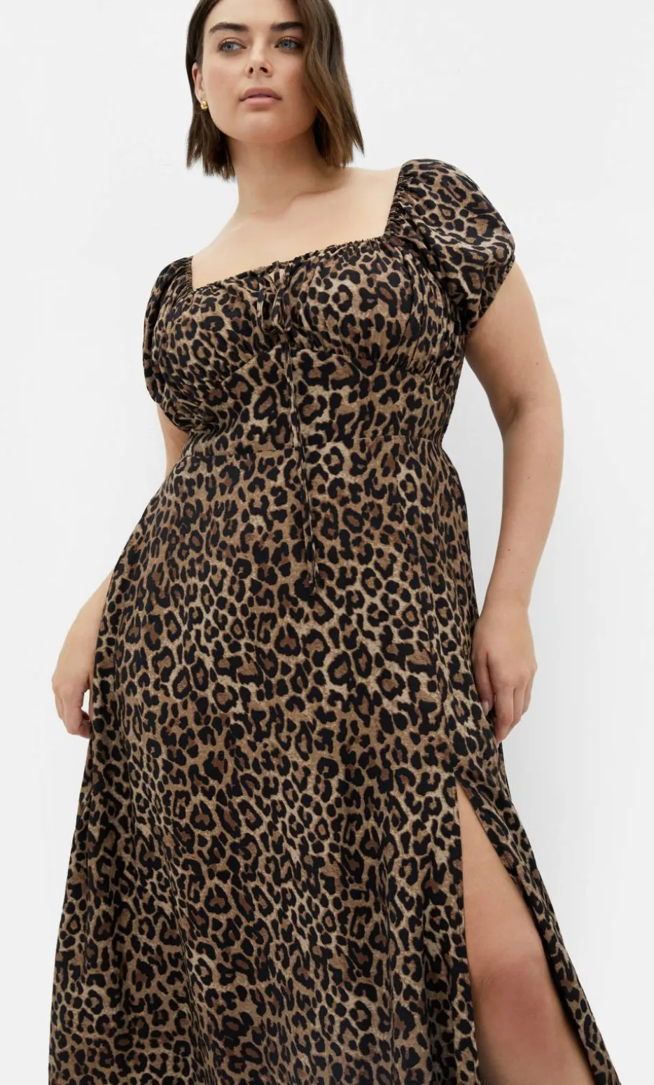 Abbigail Leopard Print Maxi Dress - chocolate