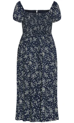 Abbigail Print Lined Maxi Dress - navy