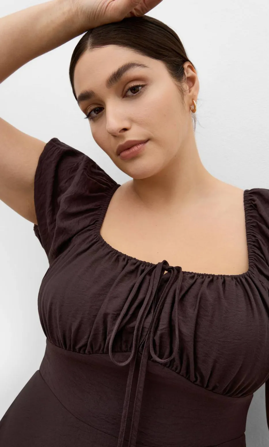 Abbigail Split Maxi Dress - chocolate