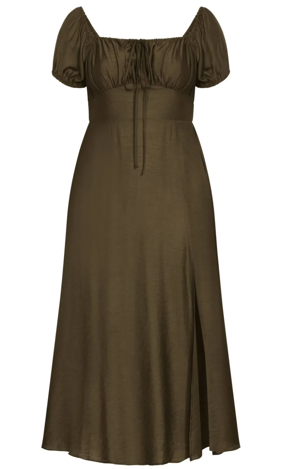 Abbigail Split Maxi Dress - khaki