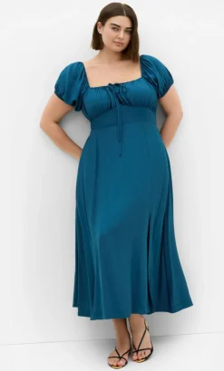 Abbigail Split Maxi Dress - petrol