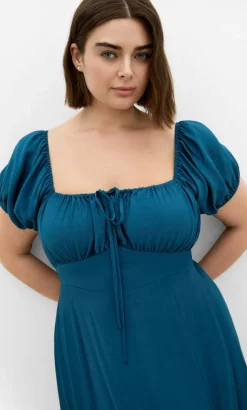 Abbigail Split Maxi Dress - petrol