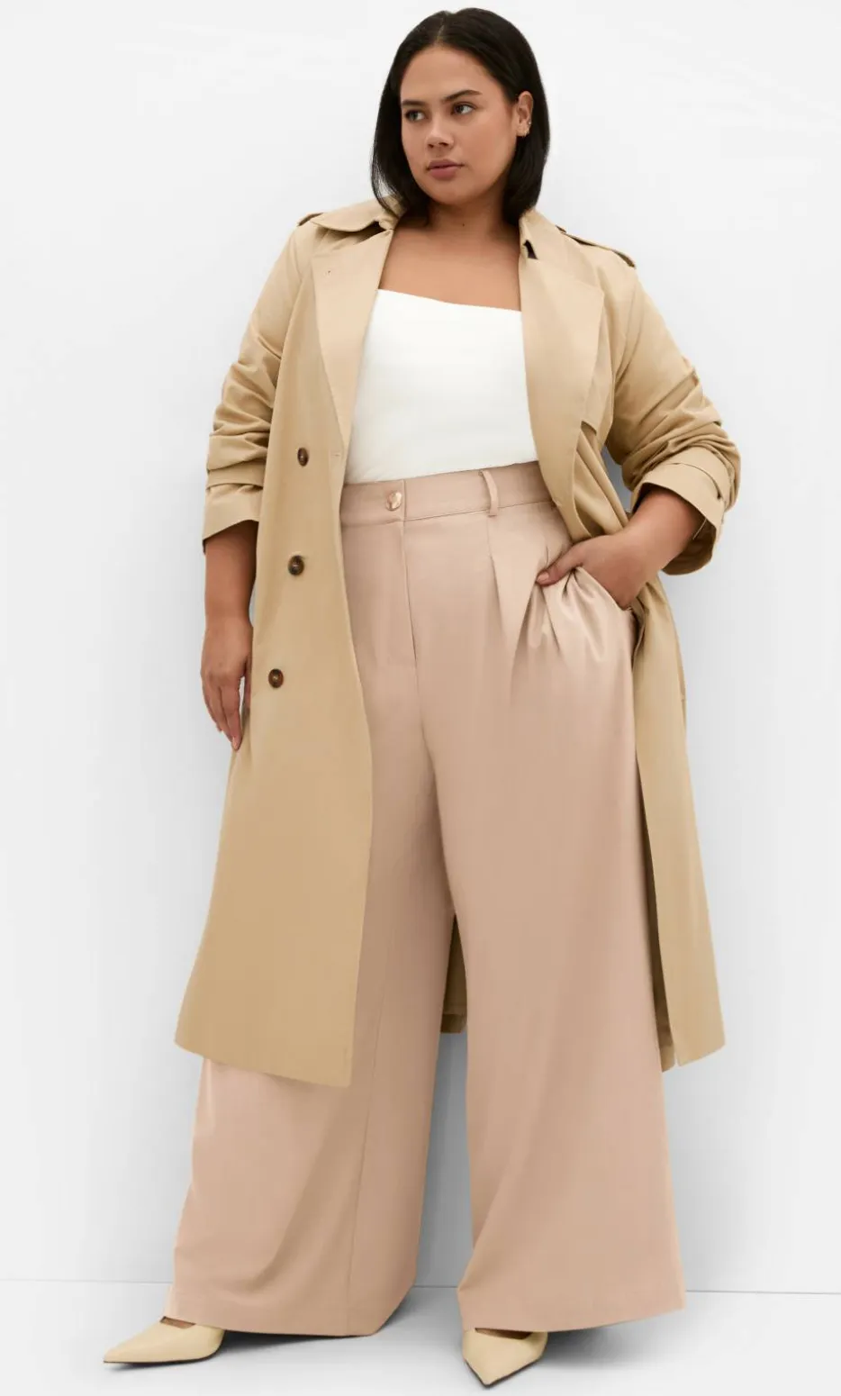 Abbigail Wide Leg Pant - taupe