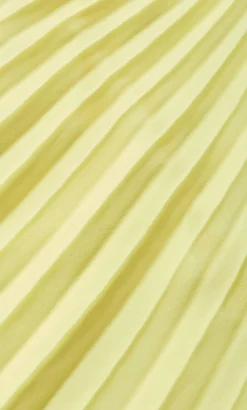 Aida Ruffle Pleat Maxi Dress - lemon zest