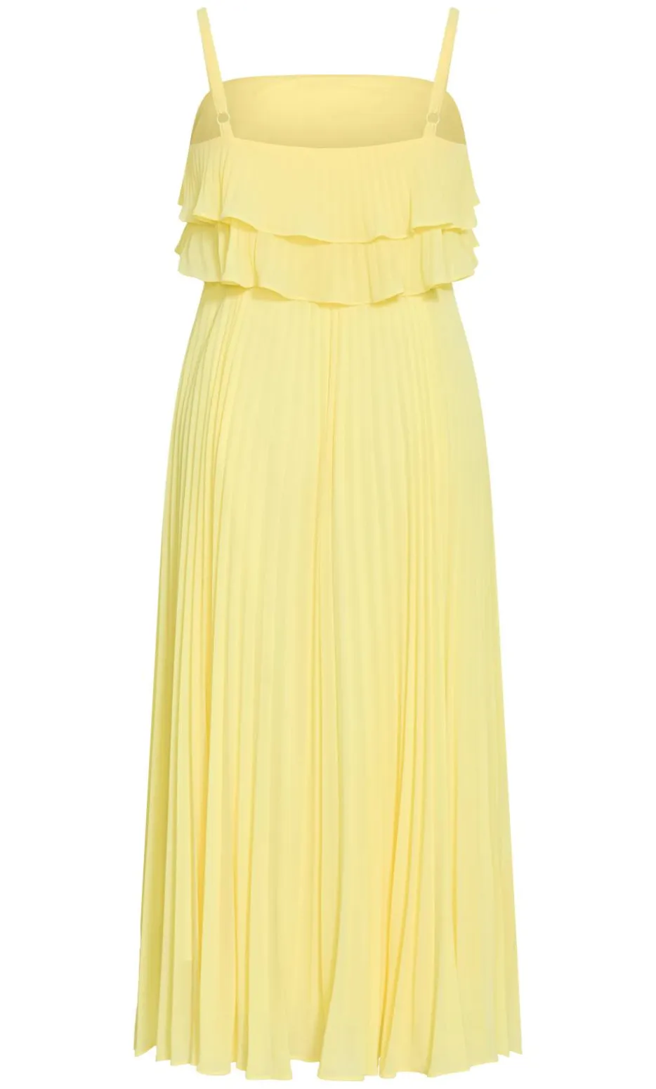 Aida Ruffle Pleat Maxi Dress - lemon zest