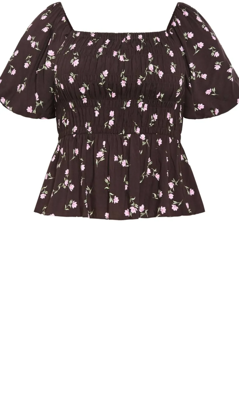 Aire Field Print Top - chocolate