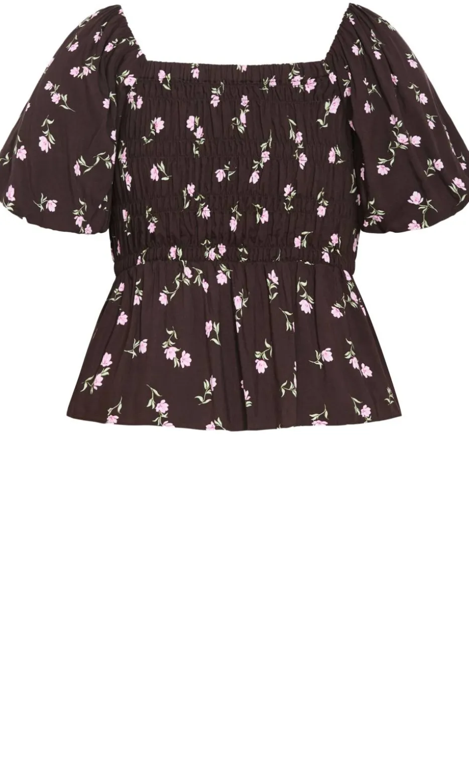 Aire Field Print Top - chocolate