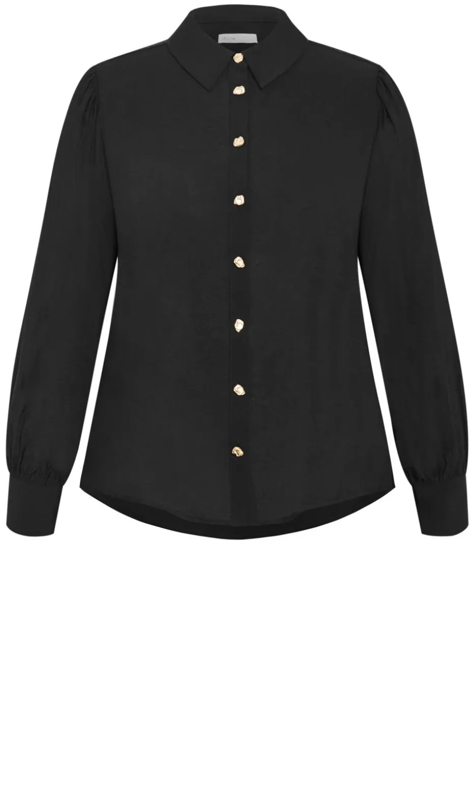 Alana Button Detail Shirt - black