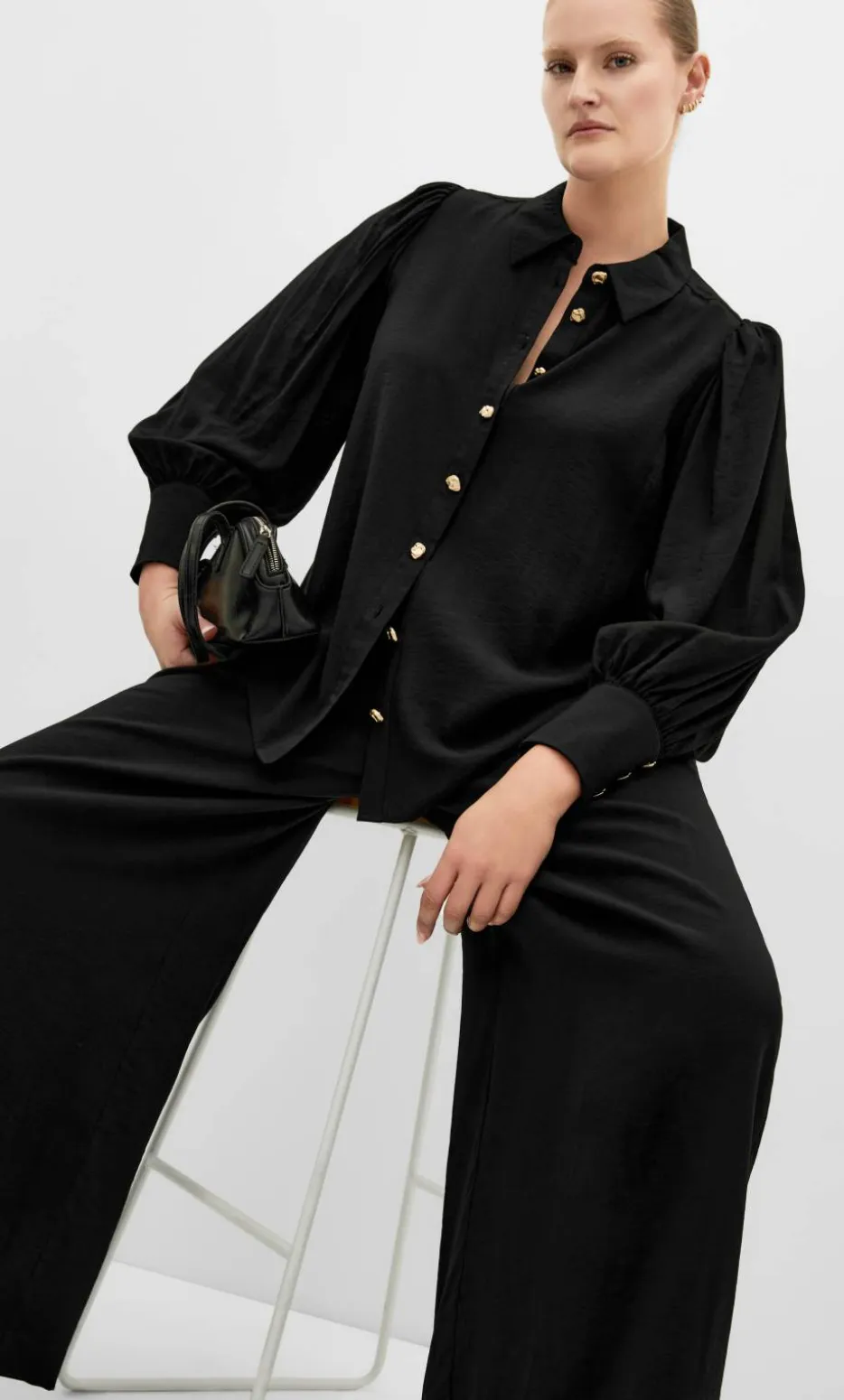 Alana Relaxed Wide Leg Pant - black