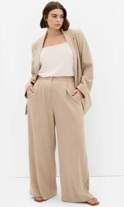 Alana Tailored Wide Leg Pant - latte