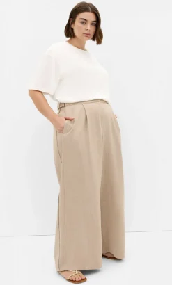 Alana Tailored Wide Leg Pant - latte
