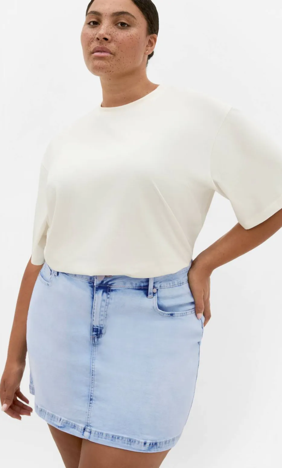 Alice Denim Mini Skirt - ice blue wash
