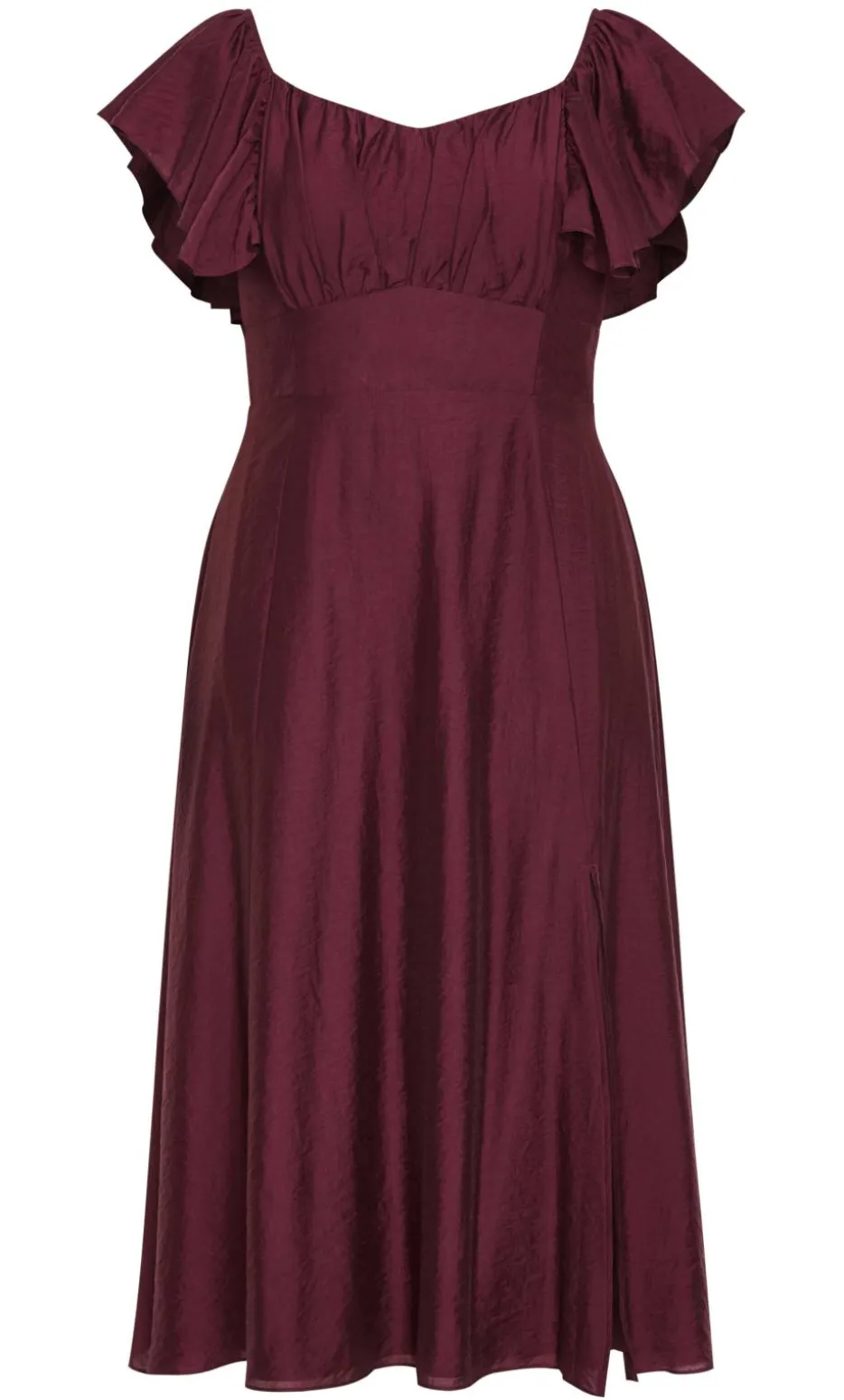 Alisia Tie-Back Midi Dress - dark cherry