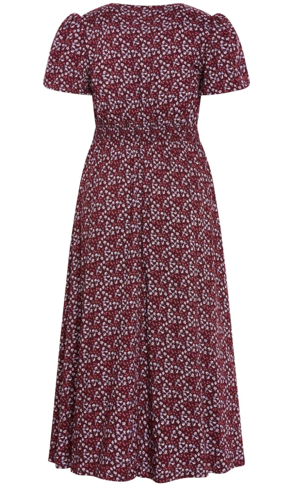 Aliya Floral Print Maxi Dress - berry