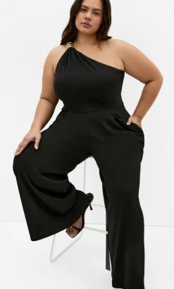 Amber One Shoulder Jumpsuit - black