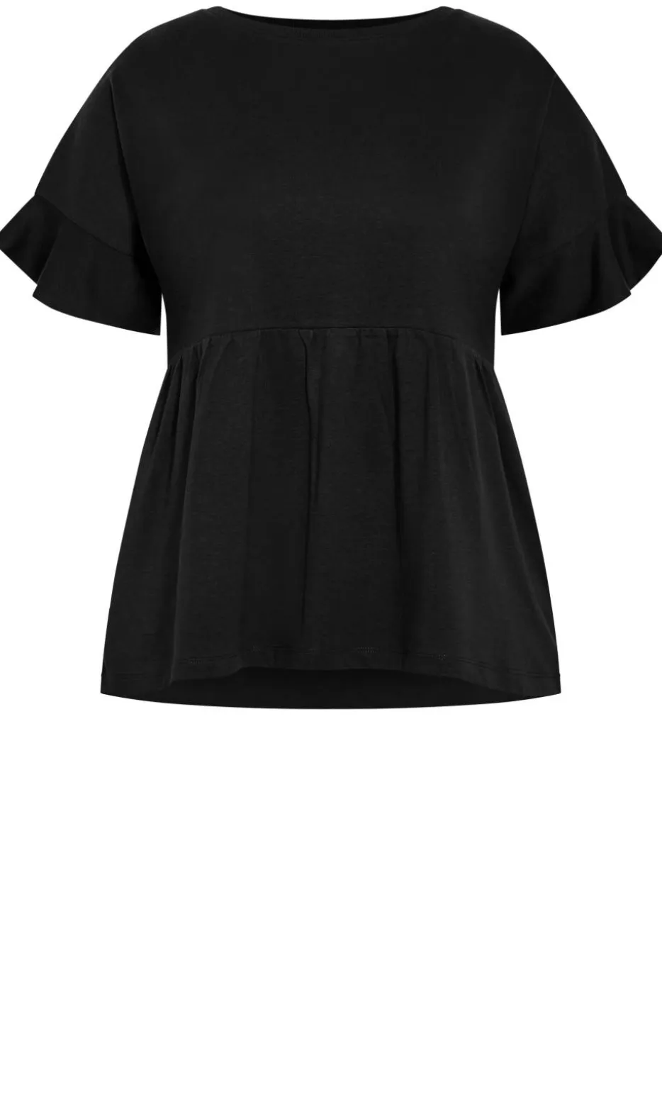 Amelia Peplum Tee - black