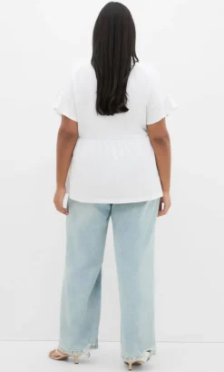 Amelia Peplum Tee - white