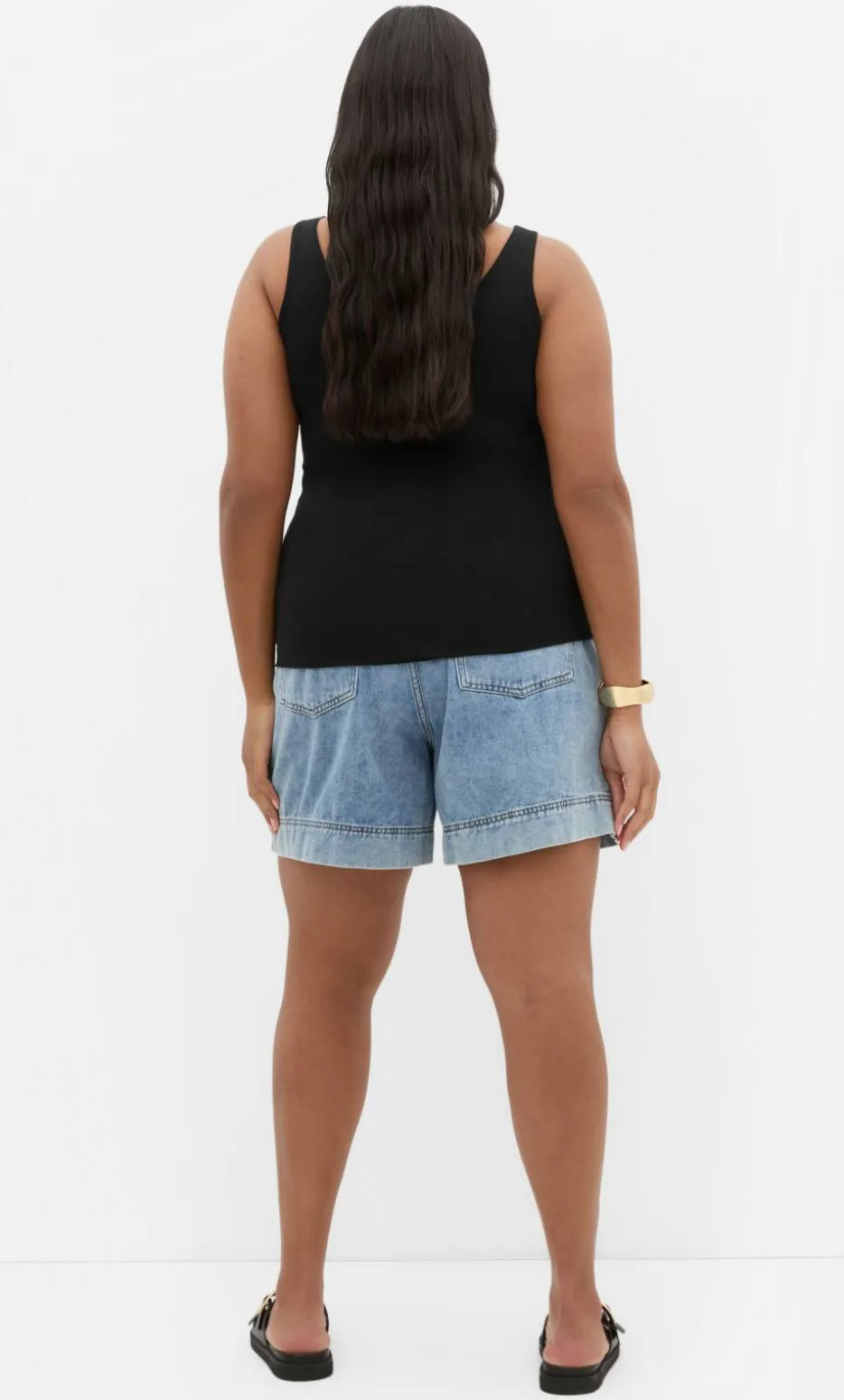 Amelia Scoop Neck Tank - black