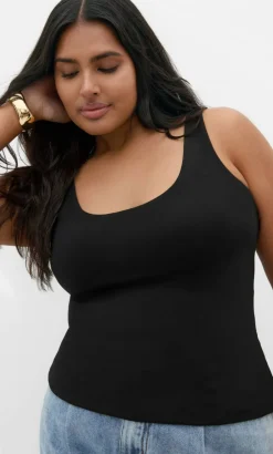 Amelia Scoop Neck Tank - black