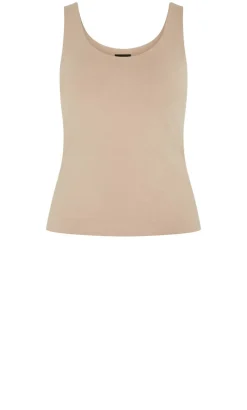 Amelia Scoop Neck Tank - stone