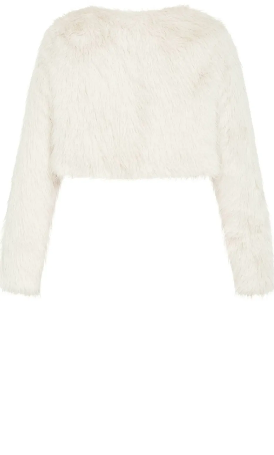 Angelica Faux Fur Crop Jacket - oat