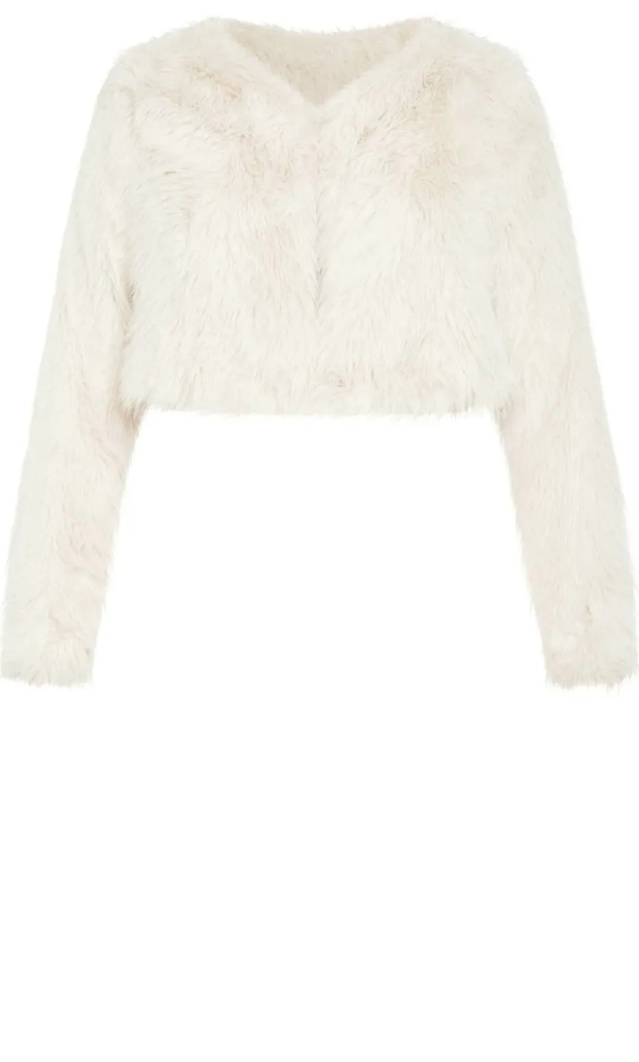 Angelica Faux Fur Crop Jacket - oat