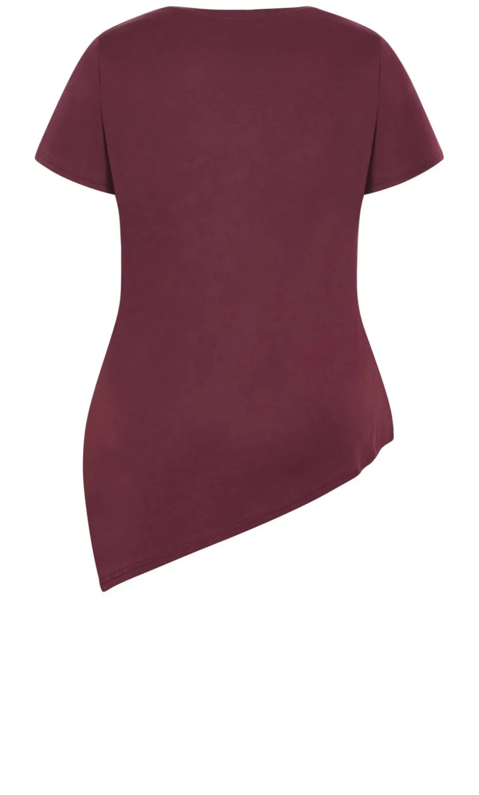 Angled Hem Cotton Tee - wildberry