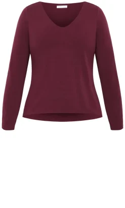Annie V Neck Top - bordeaux