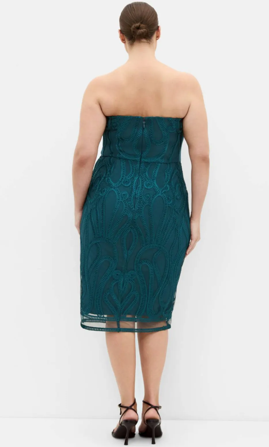 Antonia Strapless Midi Dress - emerald