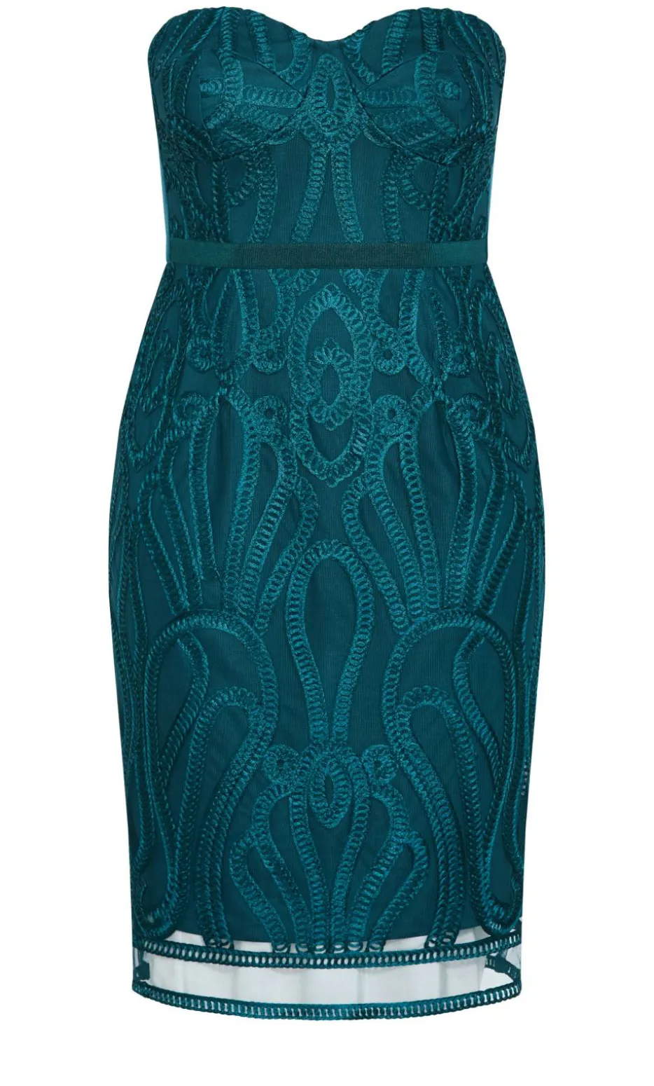 Antonia Strapless Midi Dress - emerald