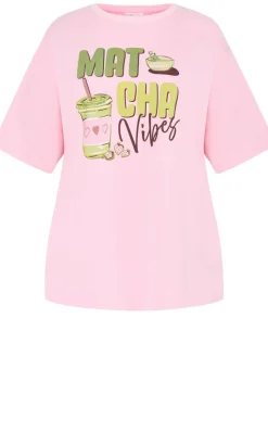 Arabella Matcha Relaxed Sleep Tee - pink