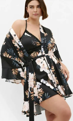 Arcadia Short Kimono - black