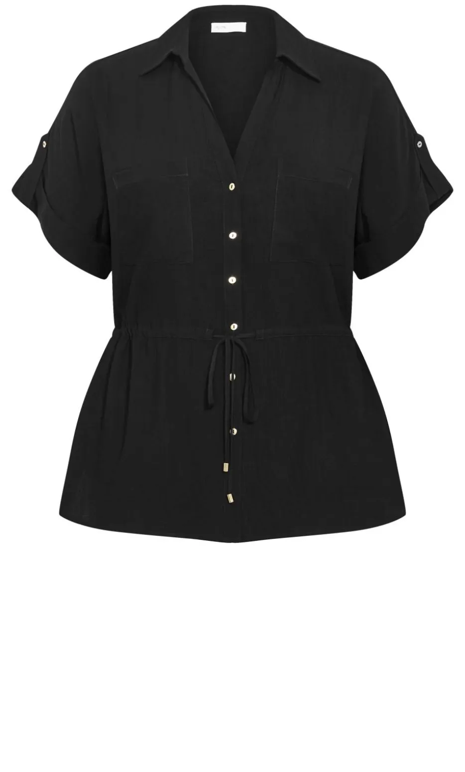 Aria Cinched Shirt - black