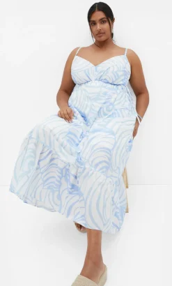 Ari Print Maxi Dress - blue print