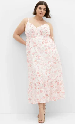 Ari Print Maxi Dress - white