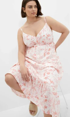 Ari Print Maxi Dress - white
